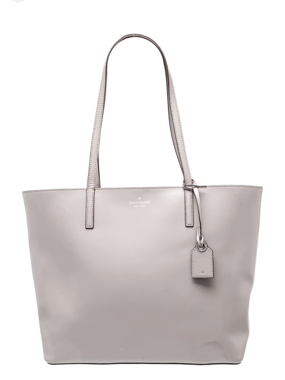 kate spade Janie Light Gray Leather Tote Bag